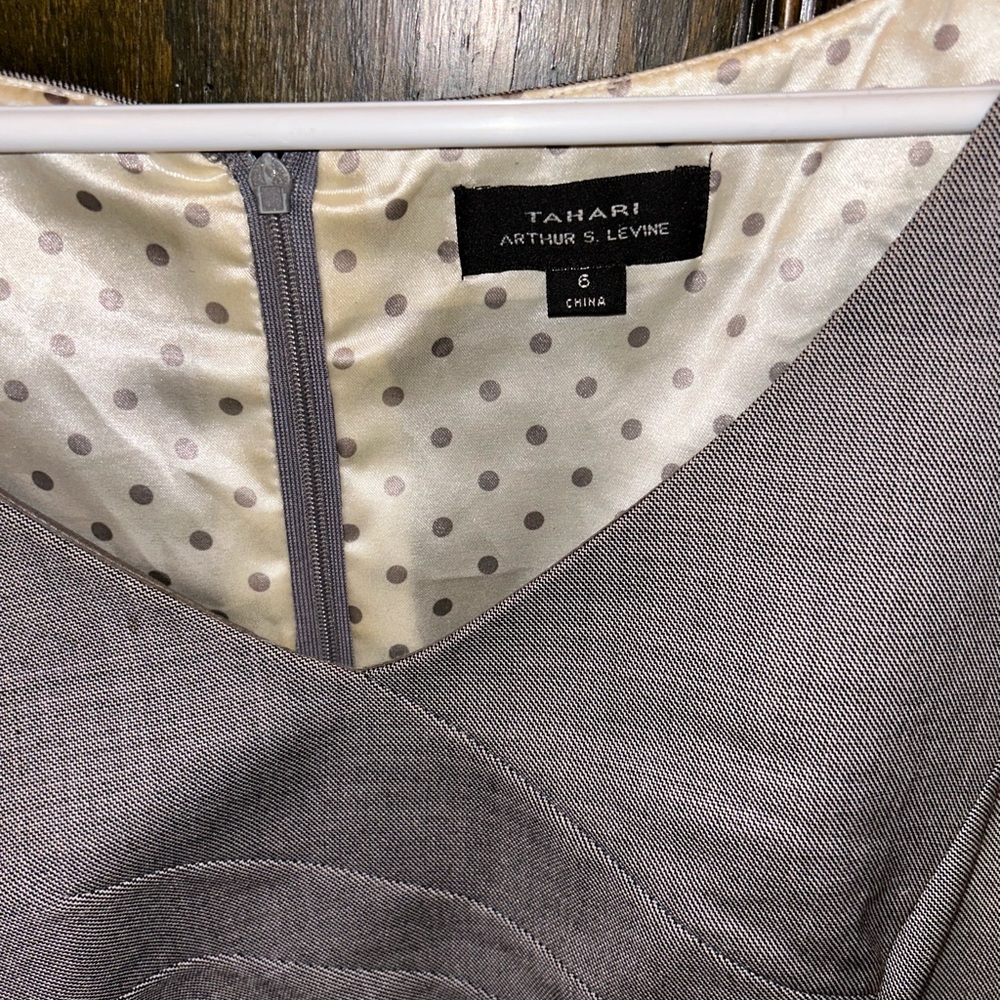 Tahari grey business dress